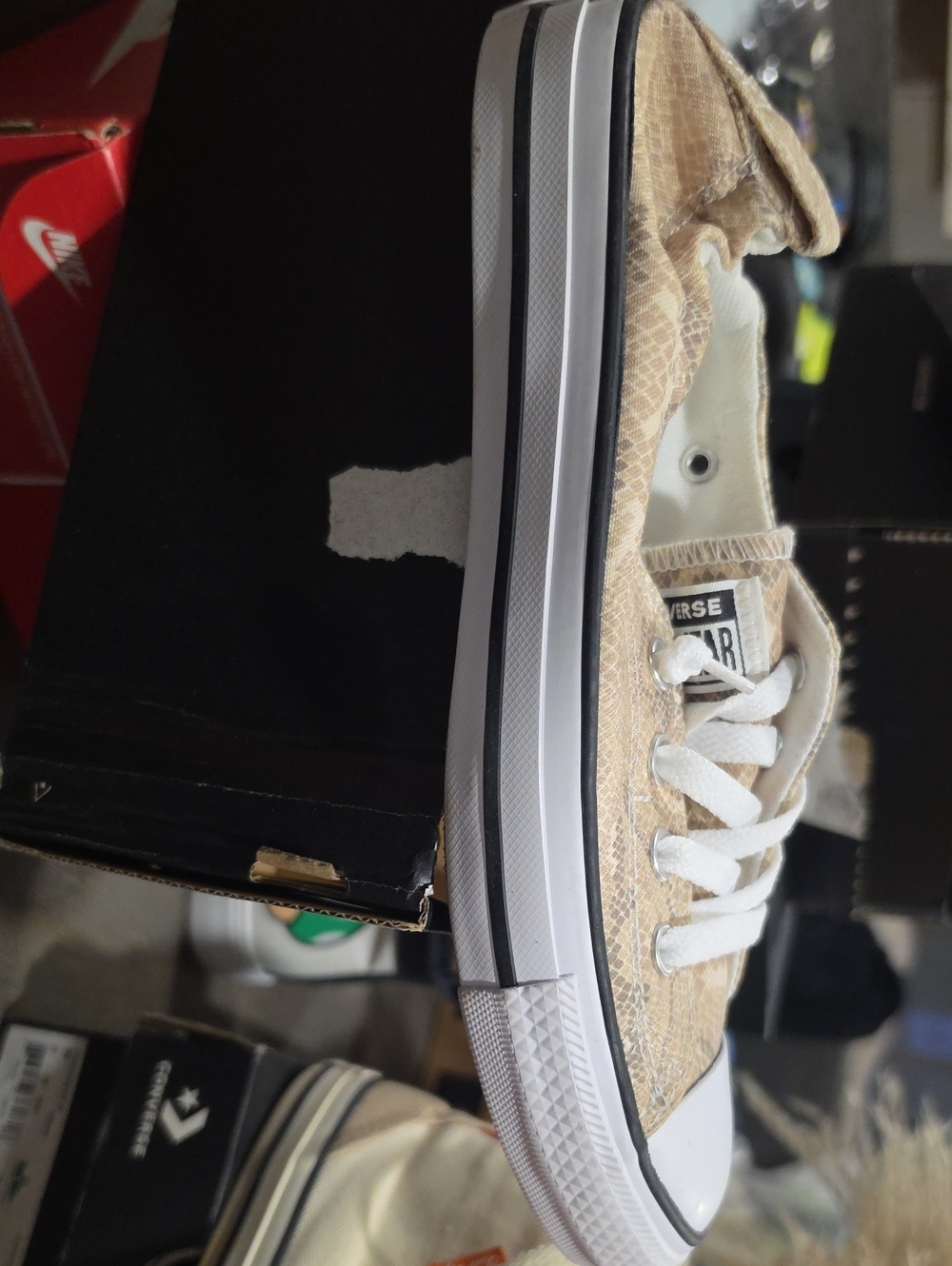 Converse Women's Tan Low-Top Sneakers with White Trim